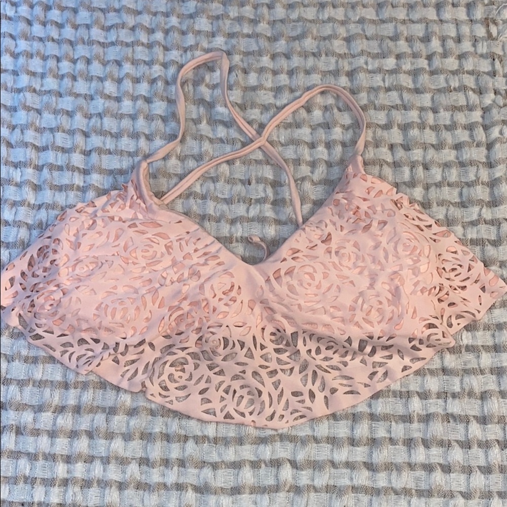 Xhilaration Pink Laser Cut Bikini Top